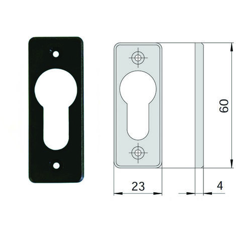 Bocchetta in nylon nero per cilindri sagomati 06012 01 - mm.23x60, spessore mm.4 (06012010)