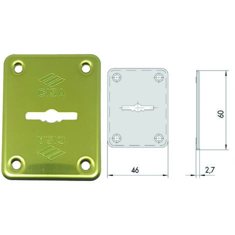 Bocchetta in ottone dx e sx per esterno 06082 00 - mm.46x60, spessore mm.2,7 (06082000)