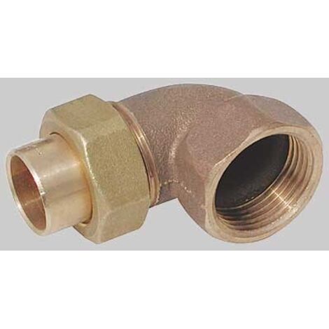 BOCCHETTONE A GOMITO BRONZO A 3 PEZZI FILETTATO FEMMINA A SALDARE FEMMINA - 28 x 1"
