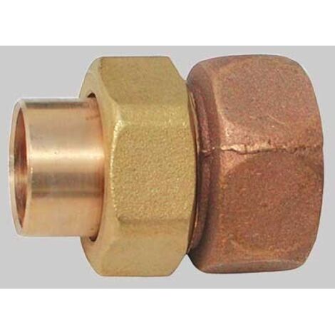 BOCCHETTONE BRONZO DIRITTO 3 PEZZI FILETTATO FEMMINA A SALDARE FEMMINA - 14 x 1/2