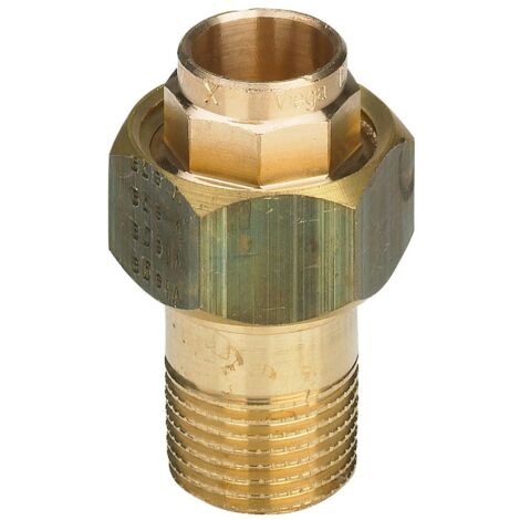Bocchettone bronzo FF 22 mm - 3/4" a sede conica, estremità a saldare femmina, filettatura R 101558