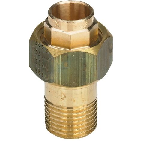 Bocchettone bronzo FM ø18-3/4", portagomma di ottone, estremità filettata di bronzo o bronzo al silicio, estremità a saldare femmina, filettatura R, a sede conica 109547