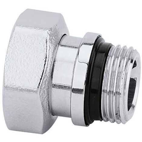 Bocchettone con tenuta in gomma per valvole e detentori da 3/8" Caleffi R49176/C Cromato