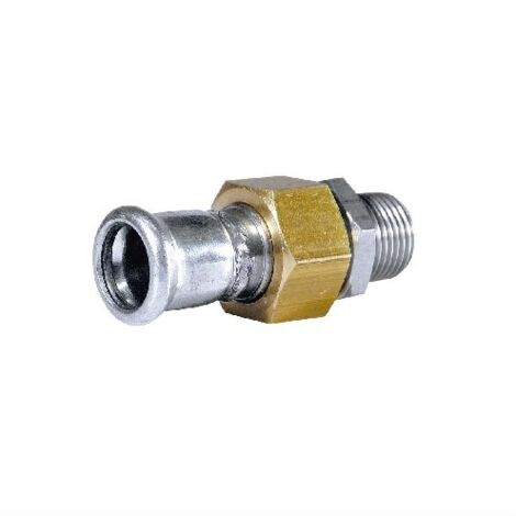 BOCCHETTONE DADO E RACCORDO MASCHIO IN OTTONE PRESS ACCIAIO CARBONIO 3/4" x 22
