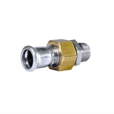 BOCCHETTONE DADO E RACCORDO MASCHIO IN OTTONE PRESS ACCIAIO CARBONIO Misura: 1/2" x 18