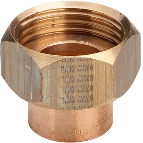 Bocchettone FF 22-1 portagomma di bronzo, dado a risvolto di ottone, estremità a saldare femmina, filettatura G, a sede piana 288389