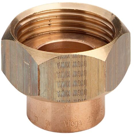 Bocchettone FF 22-1 portagomma di bronzo, dado a risvolto di ottone, estremità a saldare femmina, filettatura G, a sede piana 288389