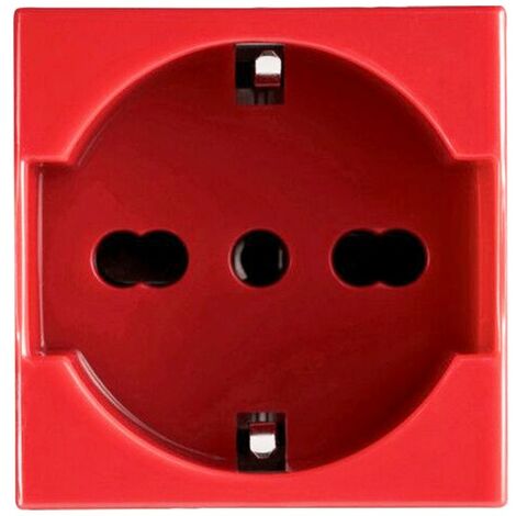 Bocchiotti bivalent schuko socket 2P+E 10/16A 250V rouge 02811