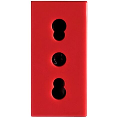 Bocchiotti presa bivalente 2P+T 10/16A 250V rossa 02808