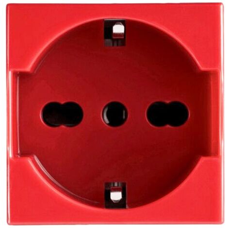 Bocchiotti presa schuko bivalente 2P+T 10/16A 250V rossa 02811