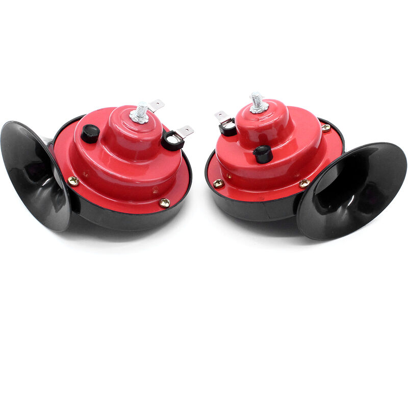 

Asupermall - Bocina de caracol electrica Bocina de aire de motocicleta de coche Bocina de aire de 12 V de tono alto y bajo,rojo