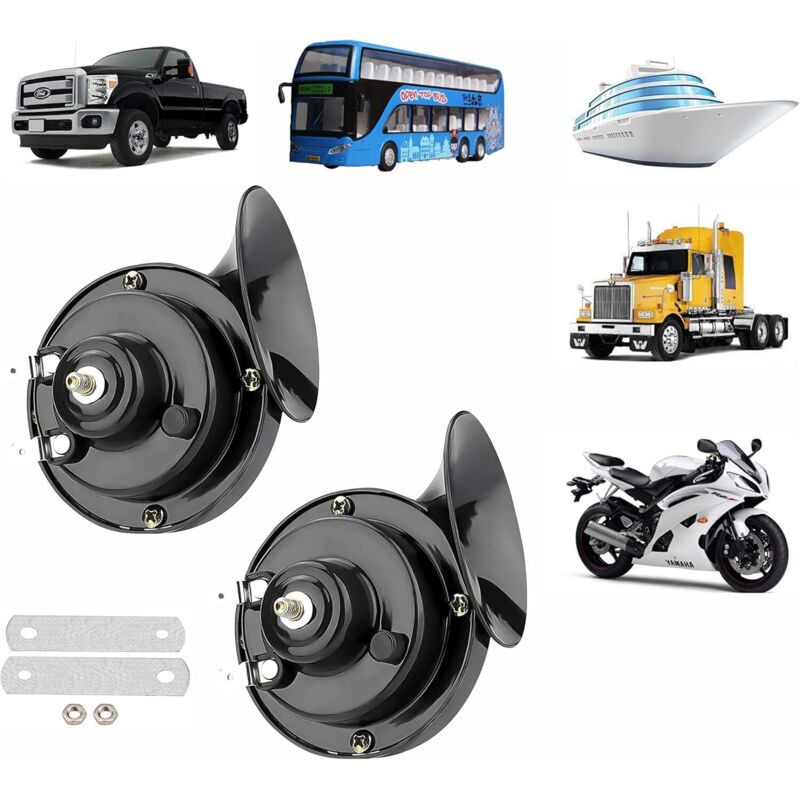Bocina de tren eléctrica neumática de 300 dB, kit de bocina de tren impermeable de 12 V, 2 unidades para camión, coche, motocicleta, bicicleta y barco
