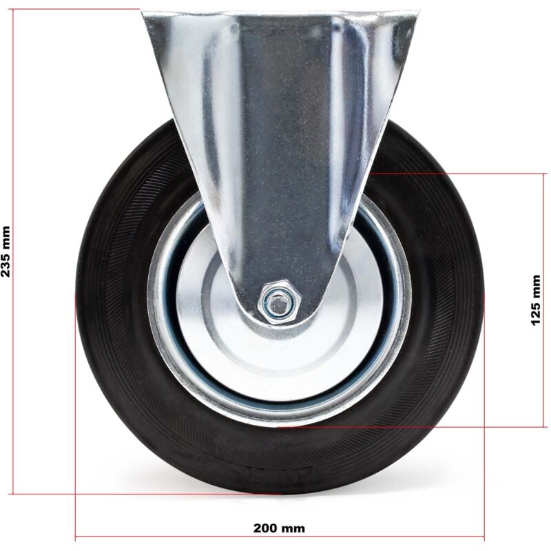 200 kg /Ø 200 mm Breite: 50 mm Gummirad