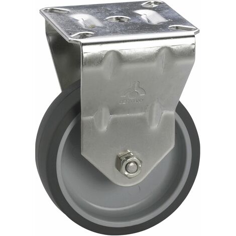 Bockrolle TPE Kunststoffrad ø 100mm Industrierolle Tragkraft 40kg Stahl verzinkt