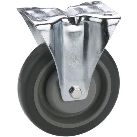 Bockrolle TPE Rad ø 80mm Transportrolle Möbelrolle Tragkraft 140 kg Stahlblech