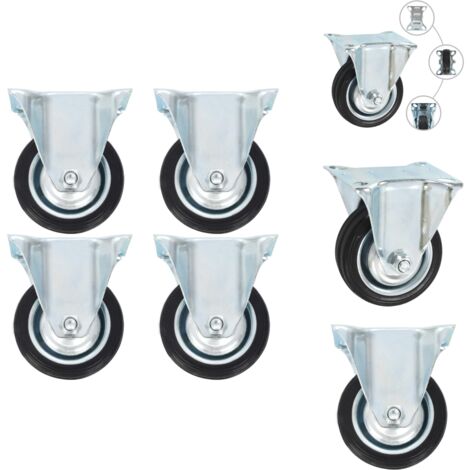 Bockrollen 4 Stk. 75 mm - Bockrollen - Transportrollen - Lagerwagenrollen - Industrierollen - Rollensatz