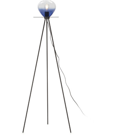 Boden 60x60x160 Black Metall / Blue Glass Lighting / Federlampen Alle Stile, um dem Zuhause einen Hauch zu verleihen