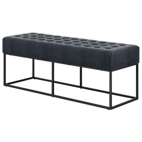Boden Bench - Chenille/Metal - L41 x W120 x H46 cm - Grey/Black Matte