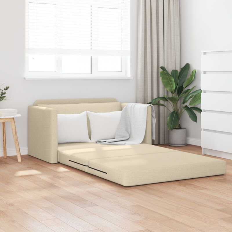 Sofa Bett Creme 124 X 71 X 78 Cm Stoff Vidaxl