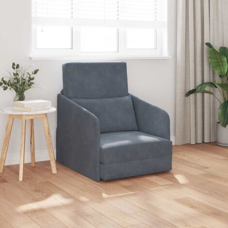 Boden Sofa Bett 2-in-1 Dunkelgrau 65x80x83 cm Samt vidaXL836015