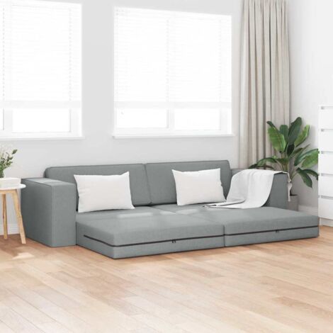 Boden-Sofa-Bett Hellgrau 245 x 78 x 77 cm Stoff vidaXL