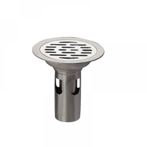 Bodenablauf aus Edelstahl 304, 10 cm Siphon, Duschablaufabdeckung (rund)
