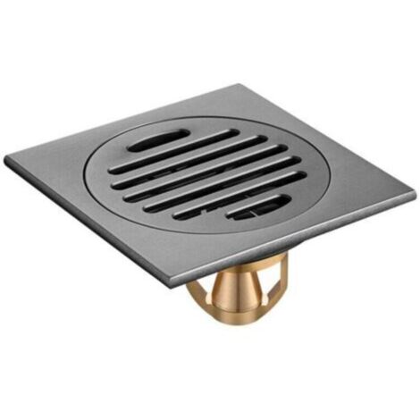Bodenablauf Badewanne Abnehmbare Ablaufabdeckung für Badezimmer Duschraum Toilette Quadratisches Gartensieb Rostfreier Edelstahl Schwarz 10x10 cm