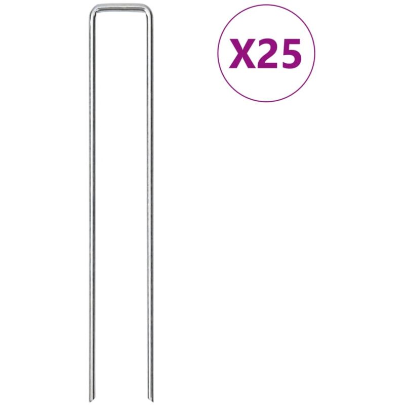 Bodenanker 25 Stk. U-form 20x3, 5 Cm Verzinkter Stahl Vidaxl 727943