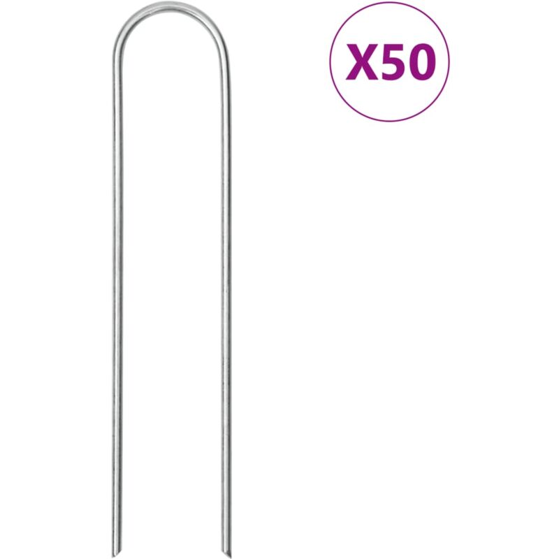 Bodenanker 50 Stk. U-form 15x3, 5 Cm Verzinkter Stahl Vidaxl 398846