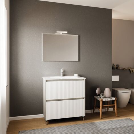 Bodenbadmöbel 80Cm Mit Geriffelter Front  Corfu'