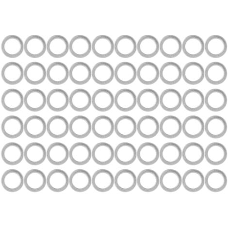 Bodendichtungssatz, 60-teilig, flach, Edelstahl, 6 mm Innendurchmesser, 9 mm Außendurchmesser, 1 mm, für Wartungszwecke, Modell 4807-0609-1000