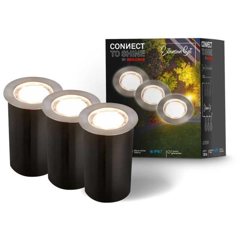 Briloner - Connect To Shine Erweiterungsset Tilia Mit 3er Set Led Bodeneinbaustrahler, Ip67