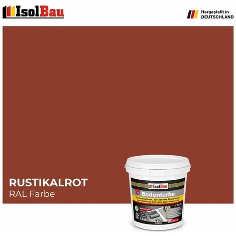 ISOLBAU Bodenfarbe Betonfarbe Rustikalrot 1,5 kg Bodenbeschichtung Fußbodenfarbe Garage