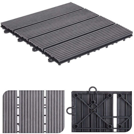 Bodenfliese 30x30cm  Packung mit 6  Dunkelgrau
