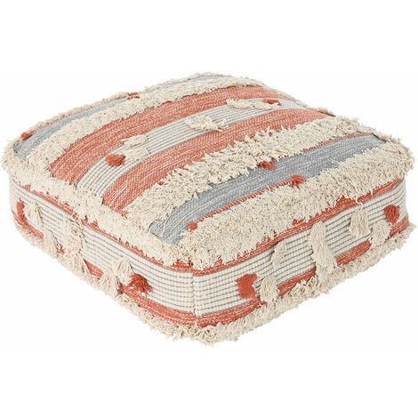 BODENKISSEN AUS BAUMWOLLE 60X60X25 6300 GR, BAUMWOLLSTREIFEN Materialfarbe MULTICOLOR Familie POUFFS / BODENKISSEN Details