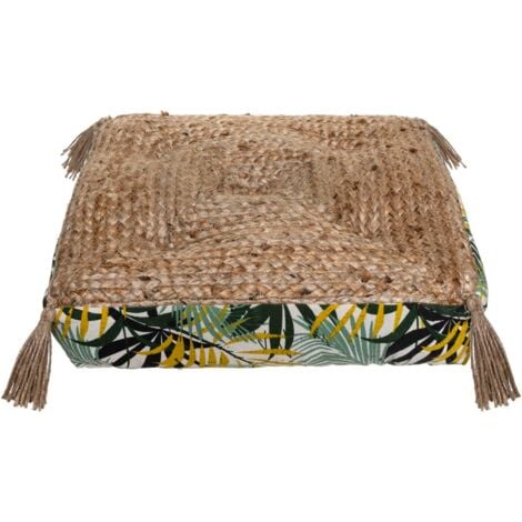 HOMEMAISON Bodenkissen Tropic aus Jute 38x38 cm - Atmosphera créateur d'intérieur