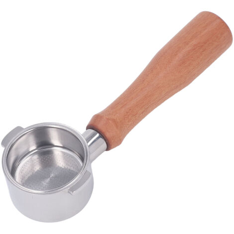 Bodenloser 51-mm-Edelstahl-Siebträger, 2-ohriger Siebträgerhalter mit Holzgriff für Kaffeemaschine