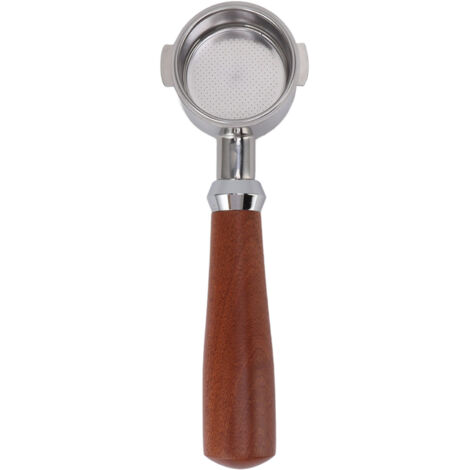 Bodenloser 51-mm-Edelstahl-Siebträger mit rotem Holzgriff für Kaffeemaschine