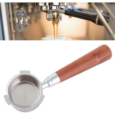 Bodenloser Siebträger 51 mm, Palisander, schwarze Zinklegierung, für DELONGHI ECP685 und ECP680