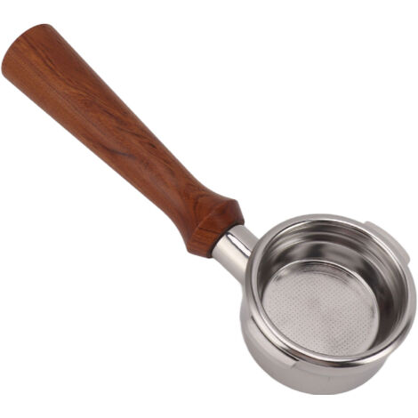 Bodenloser Siebträger 58 mm, 2 Ohren, Edelstahl, abnehmbarer Holzgriff, Kaffeemaschinenzubehör für Breville Serie 9 F, Rosenholz