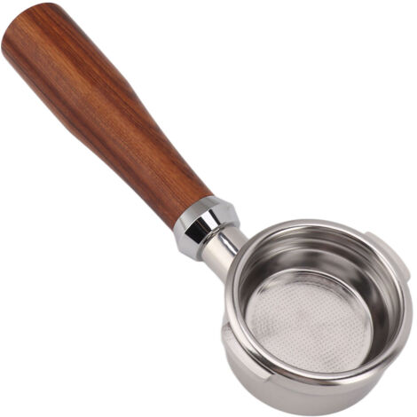 Bodenloser Siebträger 58 mm, 2 Ohren, Edelstahl, abnehmbarer Holzgriff, Kaffeemaschinenzubehör für Breville Series 9 E Classic Rosewood