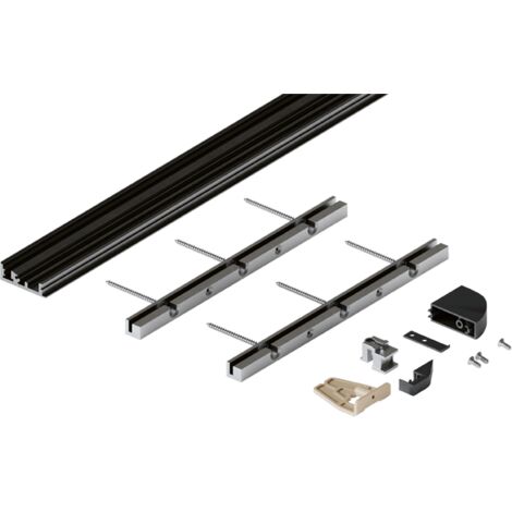 Bodenprofil-Set Hawa Folding Concepta 2-türig Alu schwarz eloxiert