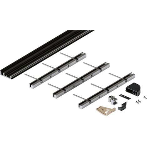 Bodenprofil-Set Hawa Folding Concepta 3-türig Alu schwarz eloxiert