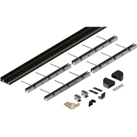 Bodenprofil-Set Hawa Folding Concepta 4-türig Alu schwarz eloxiert
