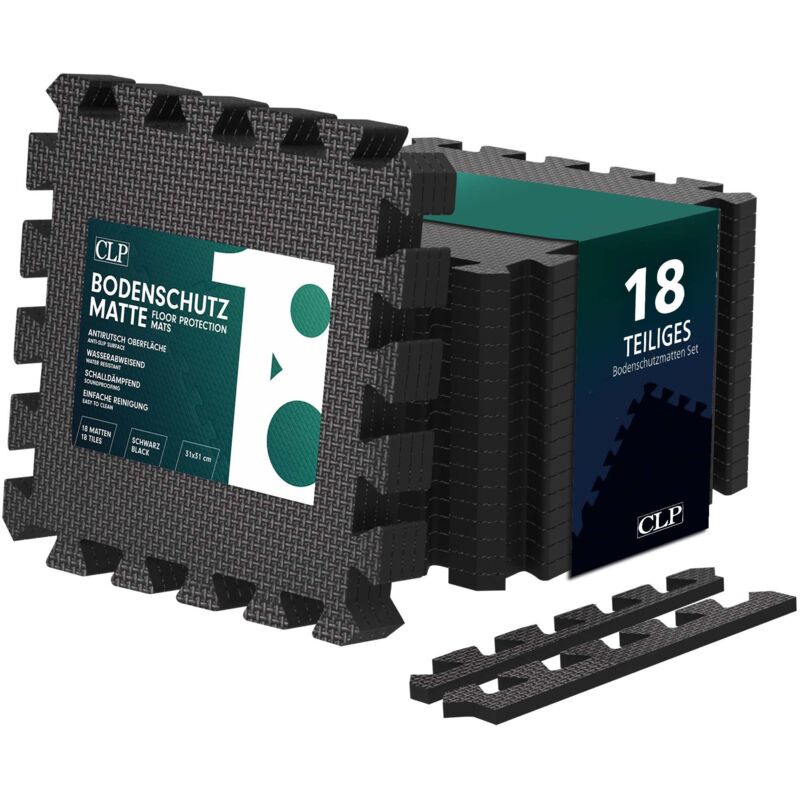 Clp Bodenschutzmatten 30x30 Cm Schwarz 18er-set