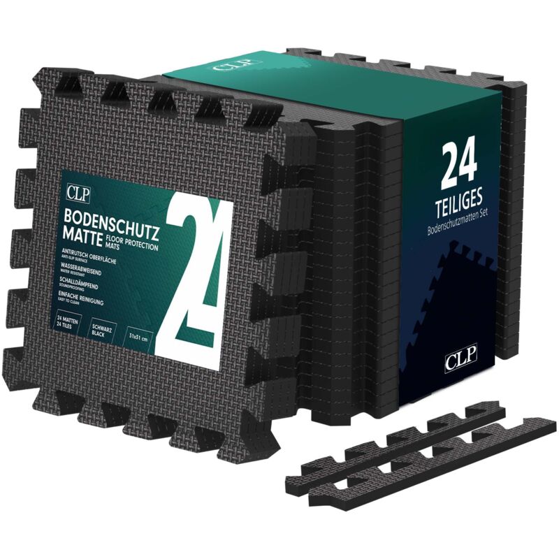 Clp Bodenschutzmatten 30x30 Cm Schwarz 24er-set