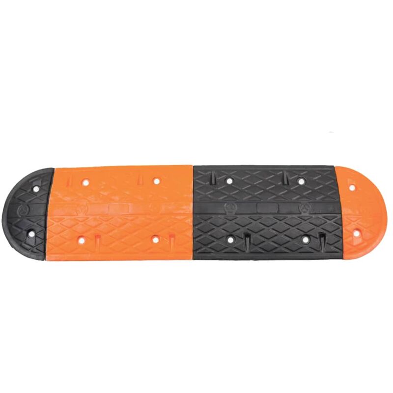 Bodenschwelle Gelb & Schwarz 129x32,5 x4 cm Gummi - Vidaxl