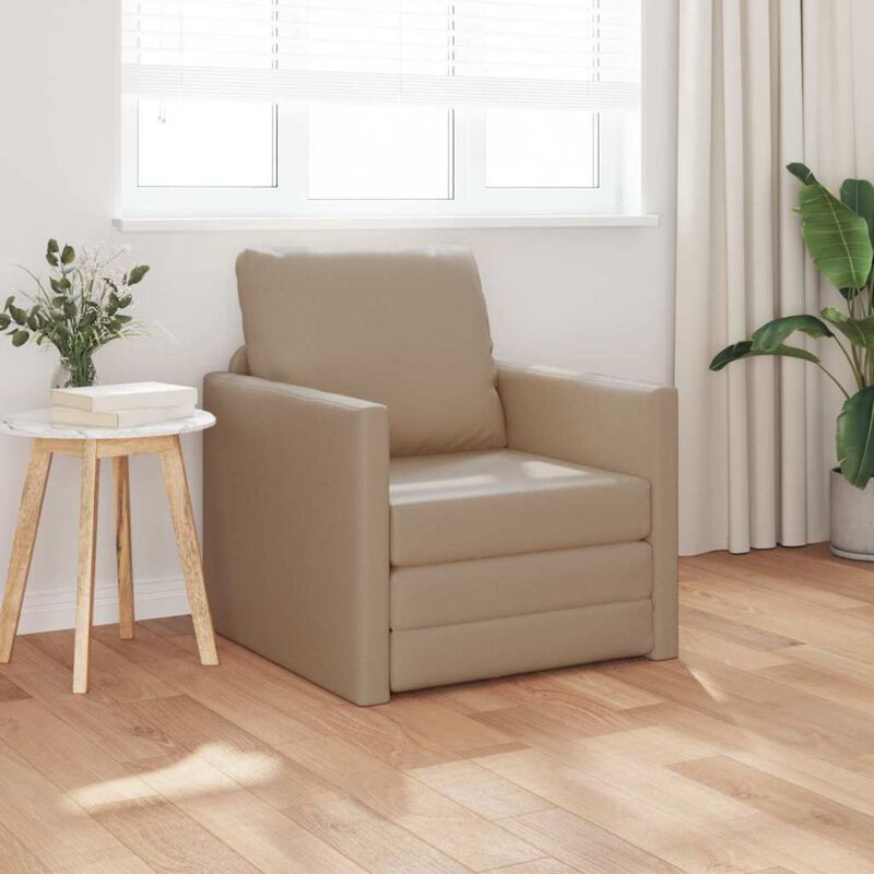 Boden Schlafsofa Cappuccino 74 X 77 X 81 Cm Kunstleder Vidaxl