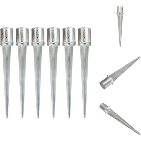 Bodenspieße - Living Erdspieße 6 Stk. Silbern 12×91 cm Verzinkter Stahl