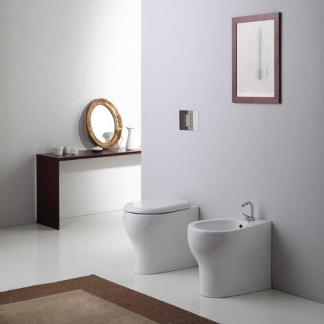 Bodenstehendes Wc Und Bidet, Glänzend Weiss  Soave